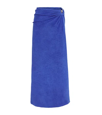 Christopher Esber Cotton-blend Terry Maxi Skirt In Blue