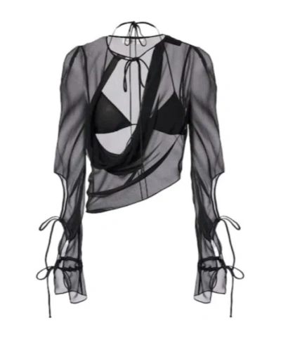 Christopher Esber Transparent Blouse In Black