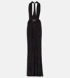 Christopher Esber Trapeze Draped Jersey Gown In Black