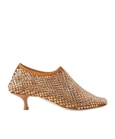 Christopher Esber Minette Leather-trimmed Crystal-embellished Mesh Pumps In Neutral
