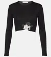 Christopher Esber Trio Stone Cropped Top In Black