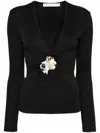 Christopher Esber Long-sleeved Trio Stone Top In Black