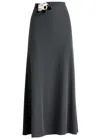 Christopher Esber Trio Stone Ribbed Stretch-jersey Maxi Skirt In Grey