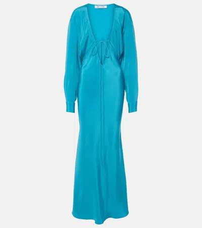 Christopher Esber Triquetra Front-tie Shirtdress In Lagoon