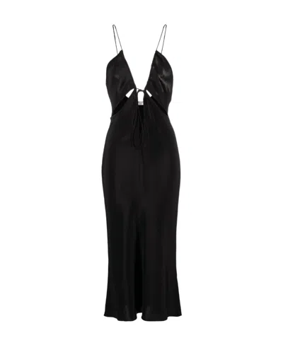 Christopher Esber Triquetra Silk Midi Dress In Black