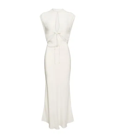 Christopher Esber Triquetra Silk Satin Cutout Long Dress In White