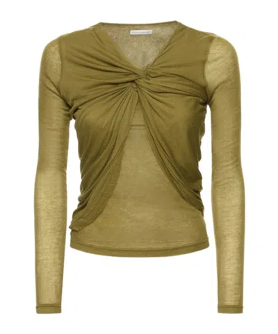 Christopher Esber Trochiatide Twisted Transparent Knitwear In Green