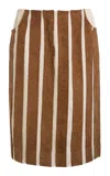 Christopher Esber Tropic Leather-paneled Midi Skirt In Multi