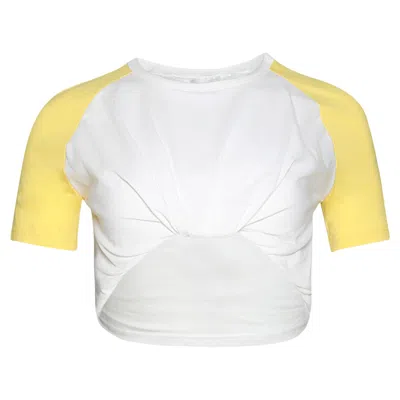 Pre-owned Christopher Esber Tucked Ringer Jersey Tee 'zest/white' | Yellow | Women's Size 6