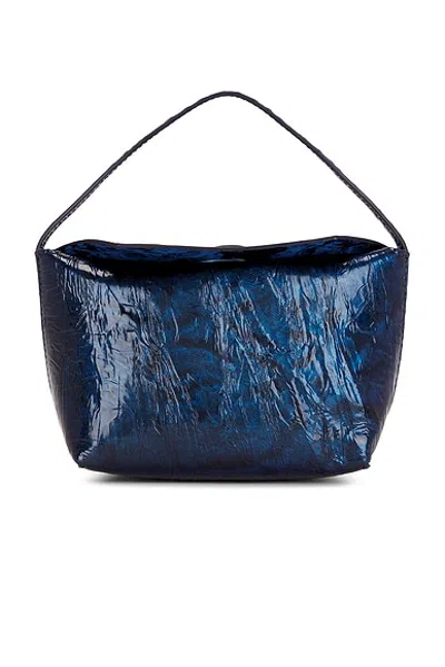 Christopher Esber Turnlock Crinkled Mini Bag In Blue Enamel