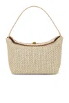 Christopher Esber Turnlock Raffia Mini Shoulder Bag In Neutral