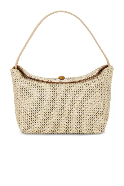 Christopher Esber Turnlock Raffia Mini Shoulder Bag In Neutral