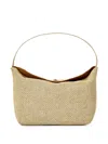 Christopher Esber Turnlock Raffia Shoulder Bag In Neutral