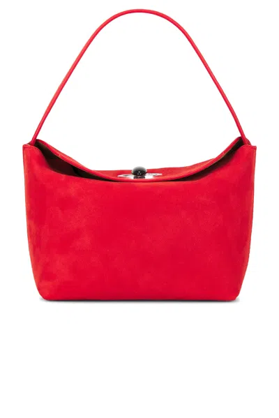 Christopher Esber Turnlock Suede Mini Shoulder Bag In Red