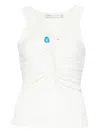 Christopher Esber Crystal Pin Embellished Jersey Tank Top In White