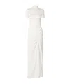 Christopher Esber Fusion Draped Mock-neck Maxi Dress In White