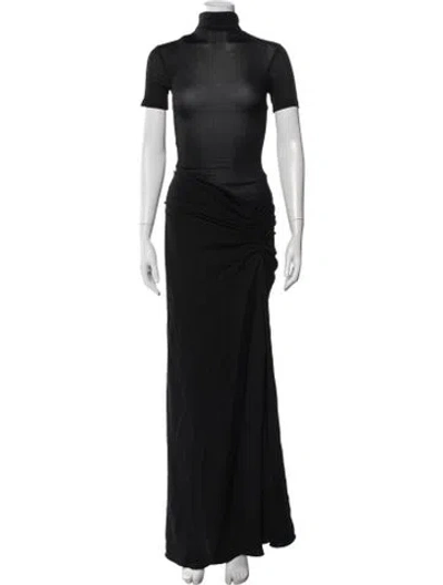 Pre-owned Christopher Esber Turtleneck Long Dress In Black