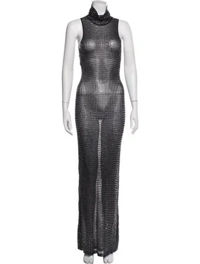 Pre-owned Christopher Esber Turtleneck Long Dress In Multicolor