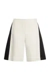 Christopher Esber Tuxedo-contrast Silk Shorts In Black,white