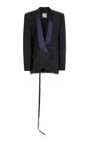 Christopher Esber Tuxedo-contrast Stretch-wool Blazer In Black