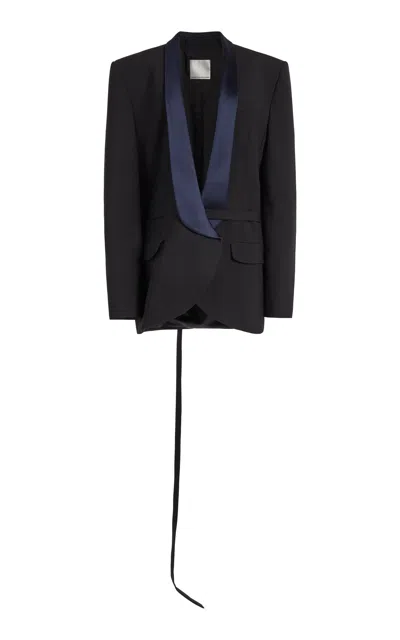 Christopher Esber Tuxedo-contrast Stretch-wool Blazer In Black