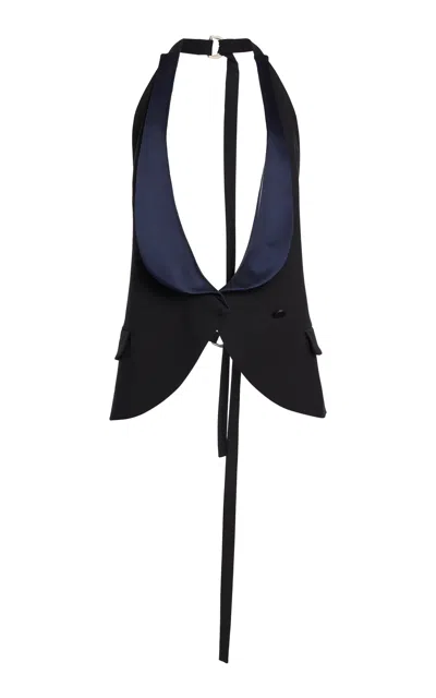 Christopher Esber Tuxedo-contrast Stretch-wool Vest In Black
