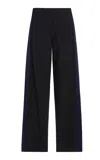 Christopher Esber Tuxedo-contrast Stretch-wool Wide-leg Pants In Black