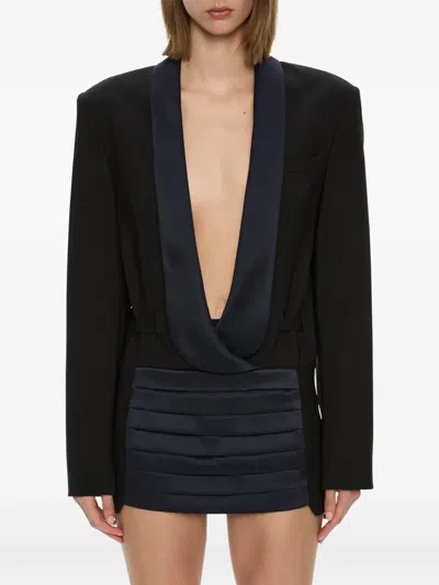 Christopher Esber Tuxedo Contrast-panel Mini Dress In Black