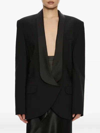 Christopher Esber Tuxedo-contrast Wool Blazer In Black