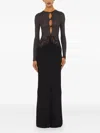 Christopher Esber Twist Verner Lace Long-sleeve Maxi Dress In Black