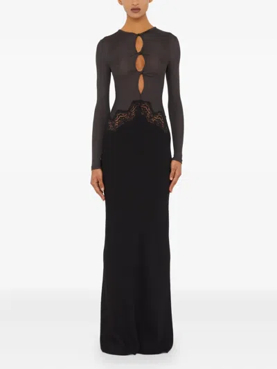 CHRISTOPHER ESBER TWIST VERNER LACE LONG-SLEEVE MAXI DRESS