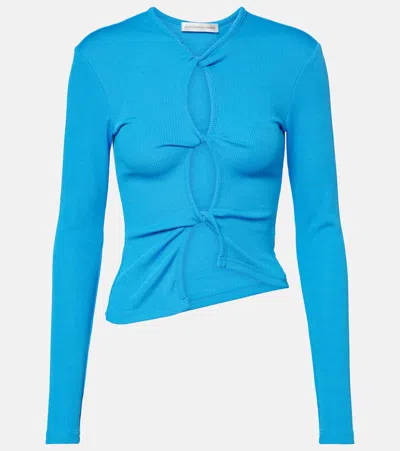 Christopher Esber Twisted Cutout Top In Blue