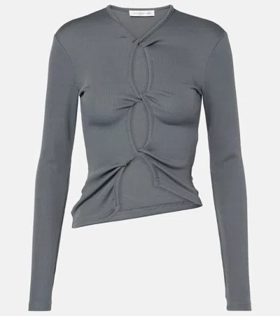 Christopher Esber Twisted Cutout Top In Grey