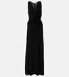 Christopher Esber Ripple Draped Double-layer Gown In Black
