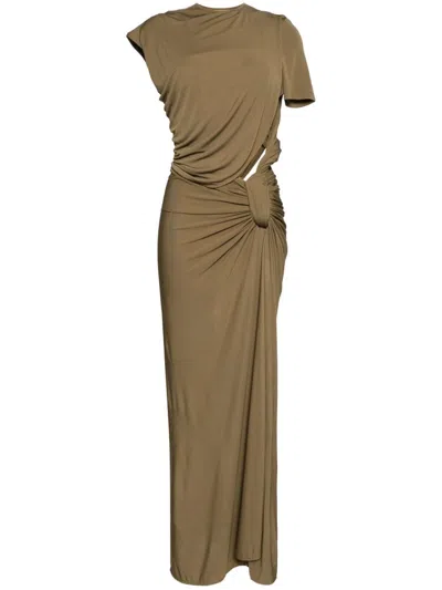 Christopher Esber Twisted Lever Dress In Neutrals