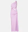 Christopher Esber Twisted Lever Asymmetric Maxi Dress In Pink