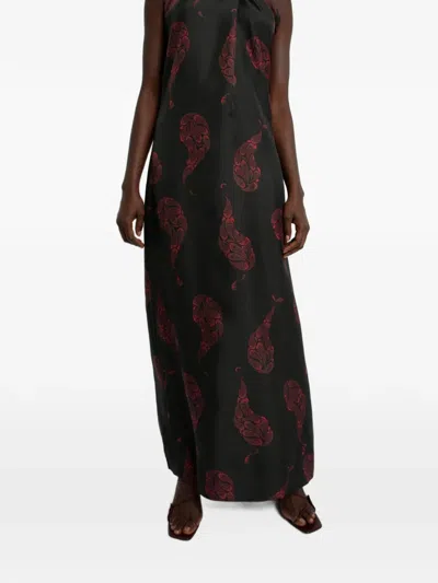 Christopher Esber Twisted Paisley-print Dress In Black