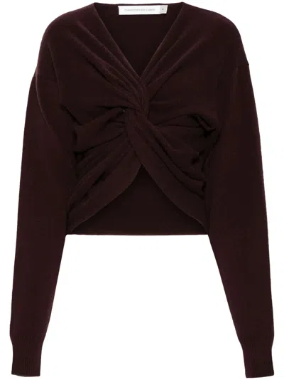 Christopher Esber Twisted Sweater In Mahogany