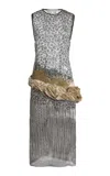 Christopher Esber Twisted Velvet Collision Dress In Multi