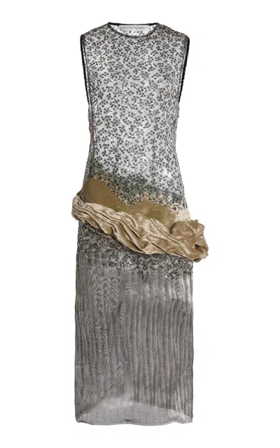 Christopher Esber Twisted Velvet Collision Dress In Multi
