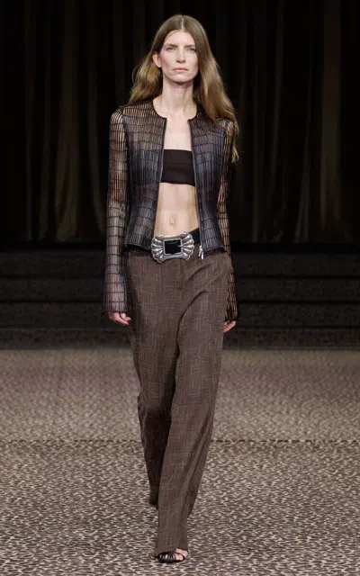 Christopher Esber Twitch Knee Hollow Trousers In Brown