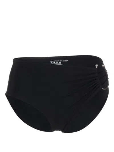 Christopher Esber U-prong Cut-out Bikini Bottoms In Black