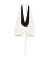 Christopher Esber V-neck Colorblock Vest In White