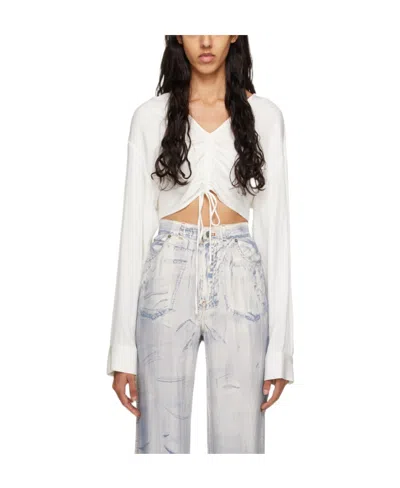 Christopher Esber V-neck Long-sleeved T-shirt In White