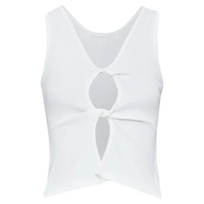 Pre-owned Christopher Esber V Neck Twist Cut Out Tank Top In White