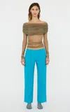Christopher Esber Veiled Off-the-shoulder Silk Top In Olive