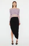 Christopher Esber Veiled Off-the-shoulder Silk Top In Purple