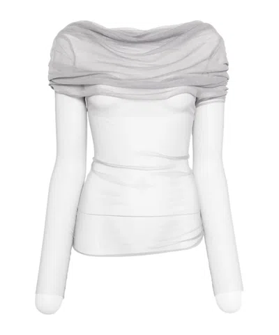 Christopher Esber Veiled Silk Top In White
