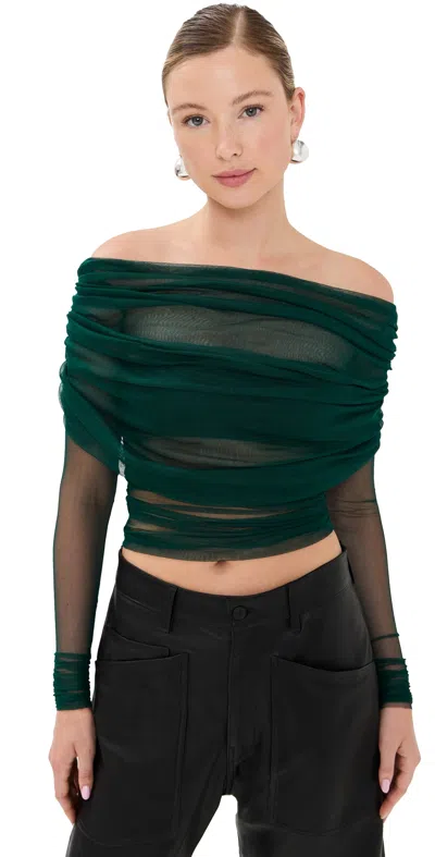 Christopher Esber Veiled Top Evergreen In Green