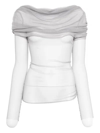 Christopher Esber Veiled Top In Gray